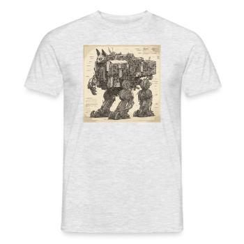 Plan / Sépia / Vintage / Rétro / Robot - T-shirt homme - gris chiné - Devant - AI Model Male 178 dark (178cm)
