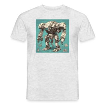 Plan / Sépia / Vintage / Rétro / Robot - T-shirt homme - gris chiné - Devant - AI Model Male 178 dark (178cm)