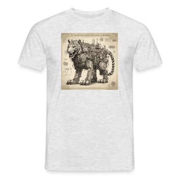 Plan / Sépia / Vintage / Rétro / Robot - T-shirt homme - gris chiné - Devant - AI Model Male 178 dark (178cm)
