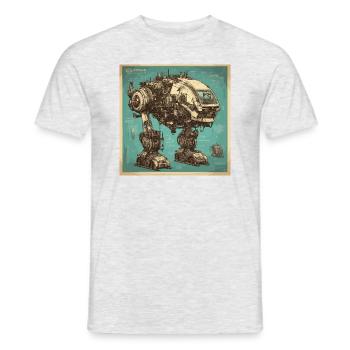 Bauplan / Sepia / Vintage / Retro / Roboter - Männer T-Shirt - Grau meliert - Vorne - AI Model Male 178 dark (178cm)