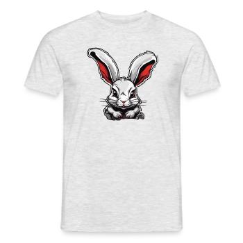 Osterhase / Ostern / Eier / Feiertage / Osterfest - Männer T-Shirt - Grau meliert - Vorne - AI Model Male 178 dark (178cm)