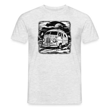 Camping-car / Camping-car / camping / Roadtrip / Voyage - T-shirt homme - gris chiné - Devant - AI Model Male 178 dark (178cm)