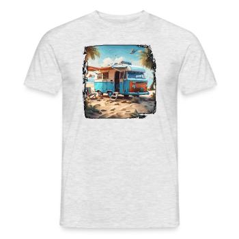 Camping-car / Camping-car / camping / Roadtrip / Voyage - T-shirt homme - gris chiné - Devant - AI Model Male 178 dark (178cm)