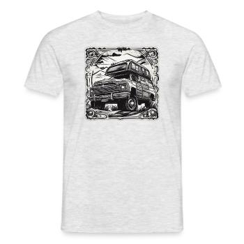 Camping-car / Camping-car / camping / Roadtrip / Voyage - T-shirt homme - gris chiné - Devant - AI Model Male 178 dark (178cm)