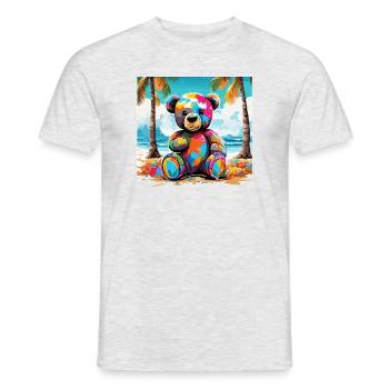 Teddybär / Kuscheltier / Stofftier / Geschenkidee - Männer T-Shirt - Grau meliert - Vorne - AI Model Male 178 dark (178cm)