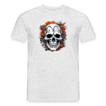 Crâne / Crâne / Squelette / Gothique / Tatouage - T-shirt homme - gris chiné - Devant - AI Model Male 178 dark (178cm)