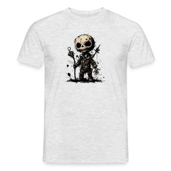 Poupée d’horreur / Halloween / Effrayant / Sombre - T-shirt homme - gris chiné - Devant - AI Model Male 178 dark (178cm)