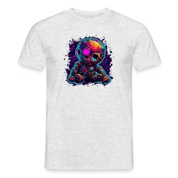 Poupée d’horreur / Halloween / Effrayant / Sombre - T-shirt homme - gris chiné - Devant - AI Model Male 178 dark (178cm)