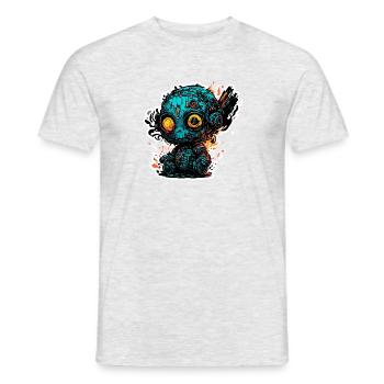 Poupée d’horreur / Halloween / Effrayant / Sombre - T-shirt homme - gris chiné - Devant - AI Model Male 178 dark (178cm)