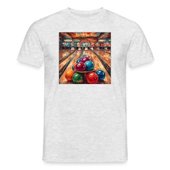 Bowling / Quilles / Bowling / Pin / Strike - T-shirt homme - gris chiné - Devant - AI Model Male 178 dark (178cm)