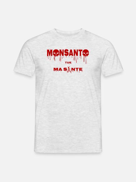 Monsanto tötet meine Gesundheit - Männer T-Shirt - Grau meliert