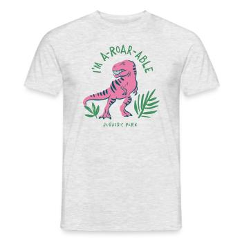 Jurassic Park T-Rex I'm A-ROAR-ABLE - Men's T-Shirt - heather grey - Front - AI Model Male 178 dark (178cm)