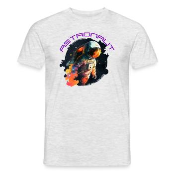 Cosmic Adventure: A Vibrant and Colorful Astronaut - Men's T-Shirt - heather grey - Front - AI Model Male 178 dark (178cm)