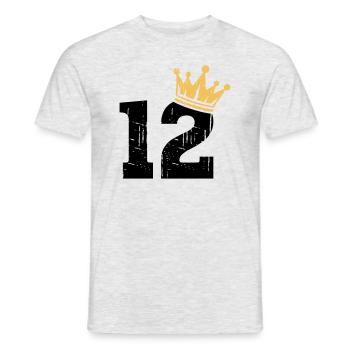 12 Crown 12th Birthday 12 Years - Men's T-Shirt - heather grey - Front - AI Model Male 178 dark (178cm)