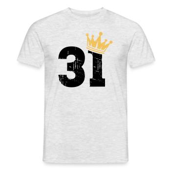 31 Crown 31e anniversaire 31 ans - T-shirt homme - gris chiné - Devant - AI Model Male 178 dark (178cm)