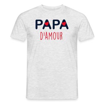 Papa d'amour Le Seul Celui Qui Déchire - T-shirt homme - gris chiné - Devant - AI Model Male 178 dark (178cm)
