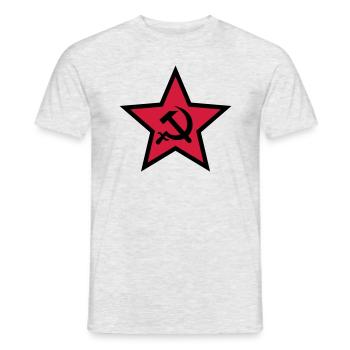 92 Hammer Sichel im Stern Russland Russia - Männer T-Shirt - Grau meliert - Vorne - AI Model Male 178 dark (178cm)