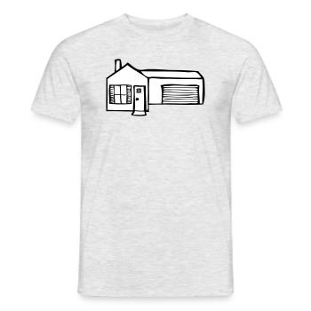 Bâtiment - maison avec garage - sw - T-shirt homme - gris chiné - Devant - AI Model Male 178 dark (178cm)