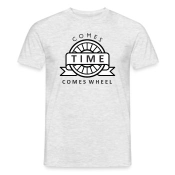 Comes time comes wheel - Männer T-Shirt - Grau meliert - Vorne - AI Model Male 178 dark (178cm)
