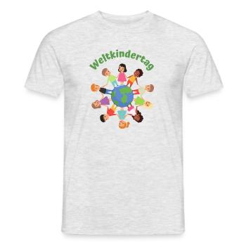 Weltkindertag - Männer T-Shirt - Grau meliert - Vorne - AI Model Male 178 dark (178cm)