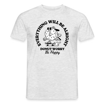Donut Inquiétude Be Happy - T-shirt homme - gris chiné - Devant - AI Model Male 178 dark (178cm)