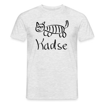 Idée cadeau de dessin rayé chat Kadze - T-shirt homme - gris chiné - Devant - AI Model Male 178 dark (178cm)