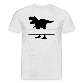 Dinosaurier - eigenen Text, eigener Name, T Rex - Männer T-Shirt - Grau meliert - Vorne - AI Model Male 178 dark (178cm)