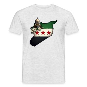drapeau de la Syrie - Drapeau de la Syrie libre - T-shirt homme - gris chiné - Devant - AI Model Male 178 dark (178cm)
