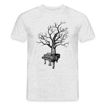 Klavier - Männer T-Shirt - Grau meliert - Vorne - AI Model Male 178 dark (178cm)