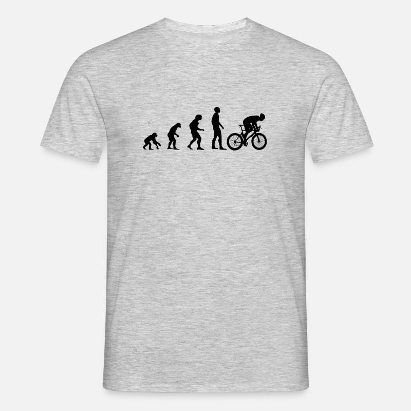 Evolution Biker - Männer T-Shirt - Grau meliert