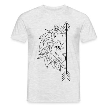 Lion Boyfriends 1/2 - Men's T-Shirt - heather grey - Front - AI Model Male 178 dark (178cm)