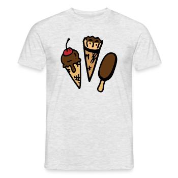 Eis - Eiscreme / ice cream / Schokolade - Männer T-Shirt - Grau meliert - Vorne - AI Model Male 178 dark (178cm)