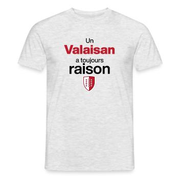 Un valaisan a toujours raison ! - T-shirt homme - gris chiné - Devant - AI Model Male 178 dark (178cm)
