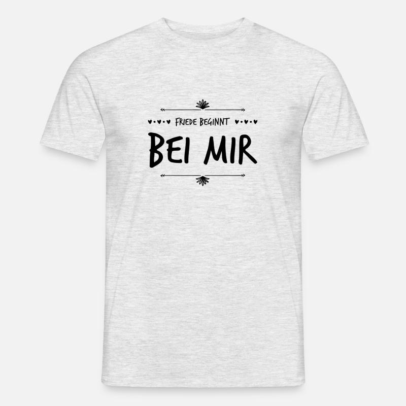 Friede beginnt bei mir - Männer T-Shirt - Grau meliert