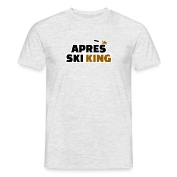 Apres Ski King Koenig Schnee Piste - Männer T-Shirt - Grau meliert - Vorne - AI Model Male 178 dark (178cm)