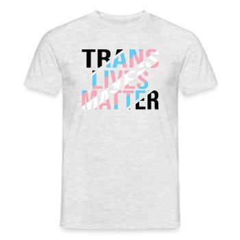 Trans Lives Matter - Fierté transgenre - T-shirt homme - gris chiné - Devant - AI Model Male 178 dark (178cm)