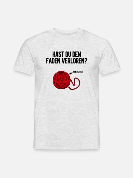 Hast du den Faden verloren? - Männer T-Shirt - Grau meliert