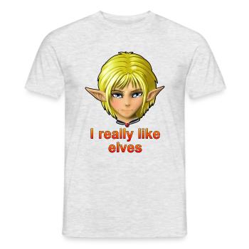I really like elves - Men's T-Shirt - heather grey - Front - AI Model Male 178 dark (178cm)