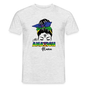 ALLE AMAZIGH NANA - KABYLE WOMAN - Männer T-Shirt - Grau meliert - Vorne - AI Model Male 178 dark (178cm)