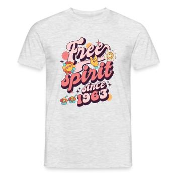 60 Jahre alter Jahrgang Geburtstag Jahrgang 1963 - Männer T-Shirt - Grau meliert - Vorne - AI Model Male 178 dark (178cm)