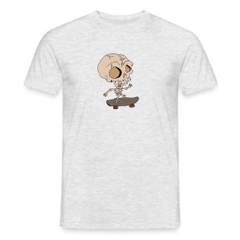 Squelette Skateboard - T-shirt homme - gris chiné - Devant - AI Model Male 178 dark (178cm)