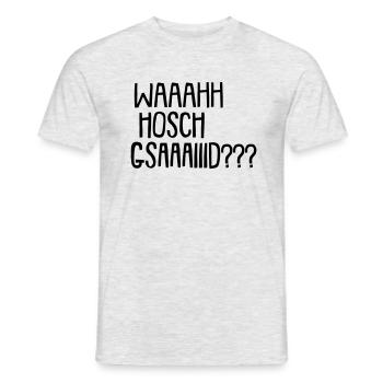 was hast du gesagt schwäbisch - Männer T-Shirt - Grau meliert - Vorne - AI Model Male 178 dark (178cm)