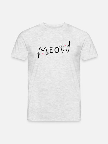 MEOW meow cat kitten kitty - Men's T-Shirt - heather grey