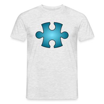 Puzzleteil blau - Männer T-Shirt - Grau meliert - Vorne - AI Model Male 178 dark (178cm)