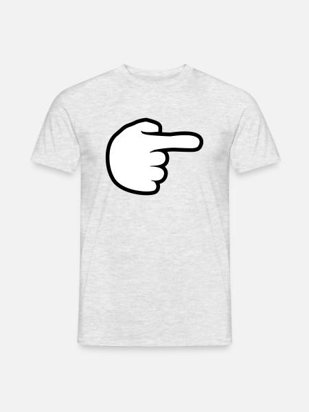 hand comic cartoon zeigen zeigefinger weg rechts l - Männer T-Shirt - Grau meliert