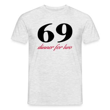 69 dinner for two - Men's T-Shirt - heather grey - Front - AI Model Male 178 dark (178cm)