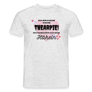 Ich brauche keine Therapie ich muss nur Häkeln - Männer T-Shirt - Grau meliert - Vorne - AI Model Male 178 dark (178cm)