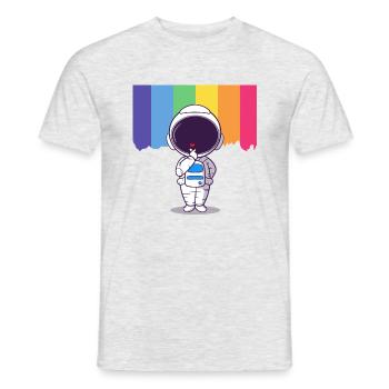 Astronaute Rainbow Heart - T-shirt homme - gris chiné - Devant - AI Model Male 178 dark (178cm)