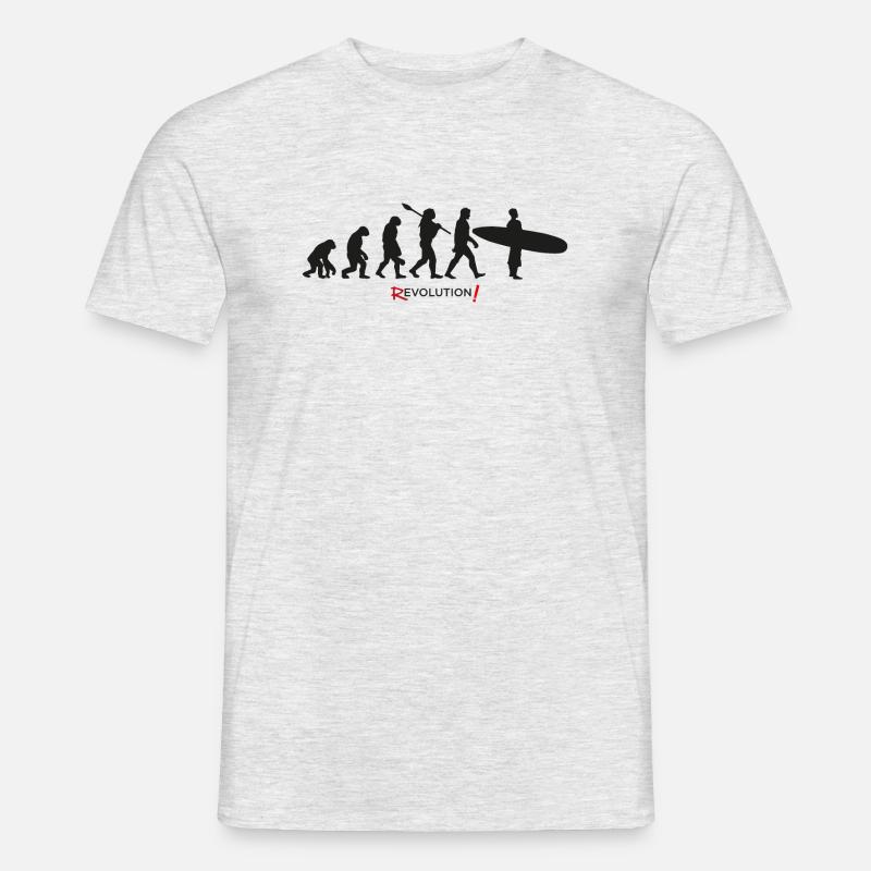 Evolution revolution surf cool humor - Men's T-Shirt - heather grey