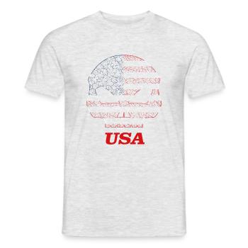 Skull USA United States - Männer T-Shirt - Grau meliert - Vorne - AI Model Male 178 dark (178cm)